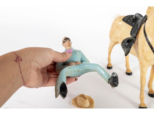 1950's Hartland Rider Figurine Lone Ranger With Horse 