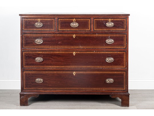 Antique American Federal Style Inlaid Mahogany Chest