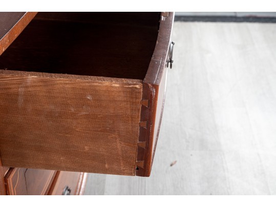 George III Figured Mahoghany Linen Press, Ca. 1800-1820