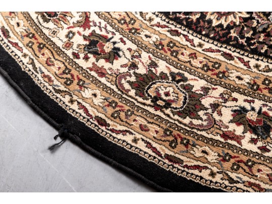 Round Persian-Style Floral Area Rug (7'x7