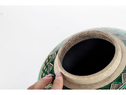 Late 19th / Early 20th Century Famille Verte Ba-Xian Decorated Lidded Jar 