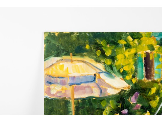 Hannah Cole Buie (American, B. 1955) French Patio Oil On Board