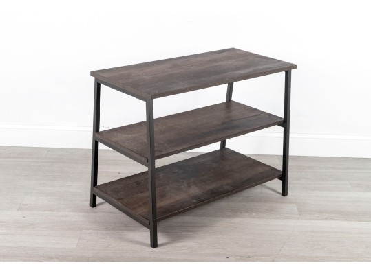 Contemporary 3-Tier Metal And Wood Shelf