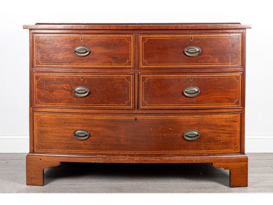 George III Figured Mahoghany Linen Press, Ca. 1800-1820