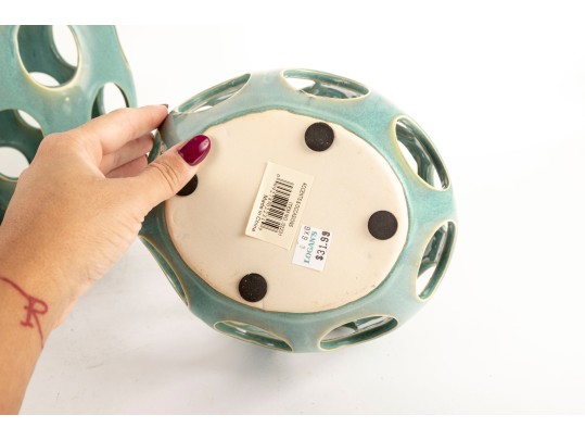 Contemporary Porcelain Organic Form Tea-Light Holders