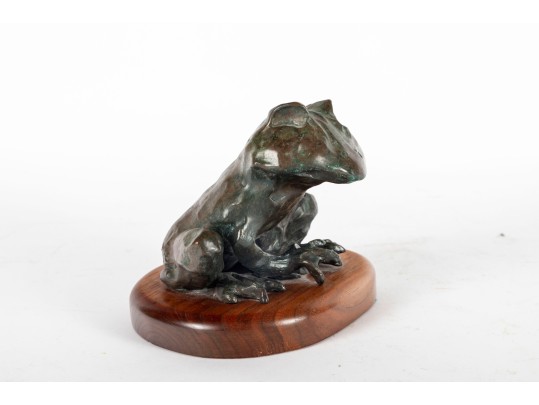 Bronze Frog Sculpture Attributed To Joffa Kurr
