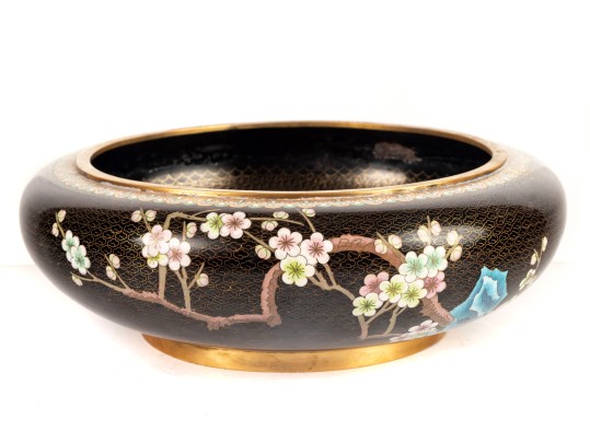 Antique Cloisonné Cherry Blossom Vessel