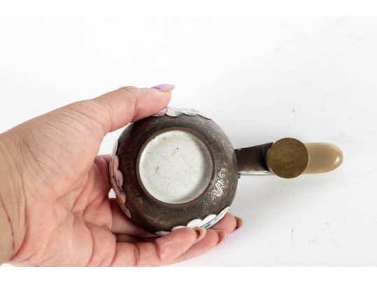 Chinese Qing Jade Dragon Belt Hook Handled Cup