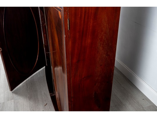 George III Figured Mahoghany Linen Press, Ca. 1800-1820