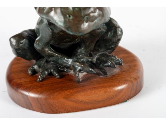 Bronze Frog Sculpture Attributed To Joffa Kurr
