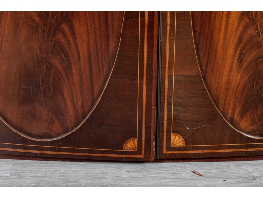 George III Figured Mahoghany Linen Press, Ca. 1800-1820