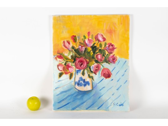 Hannah Cole Buie (American, B. 1955) Painterly Still Life Oil On Canvas Painting