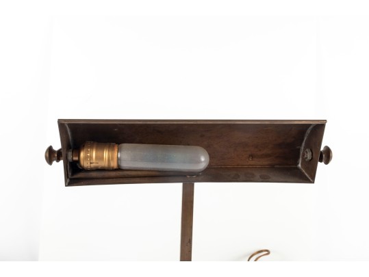 Vintage Brass Bankers Lamp With Gallery