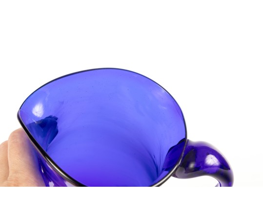 Vintage Williamsburg Triennial 2016 Cobalt Blue Pitcher 