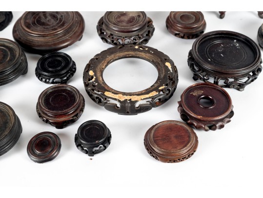 Miniature Wood Carved Asian Plant Stands