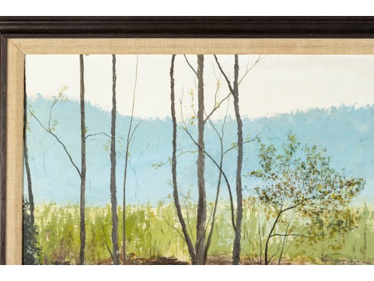 Tom Stine (Hickory, NC) Swamp Landscape Oil On Board Painting