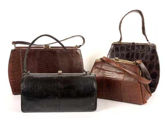 Four Vintage Reptile Skin Handbags (Includes Sydney & Sterling)