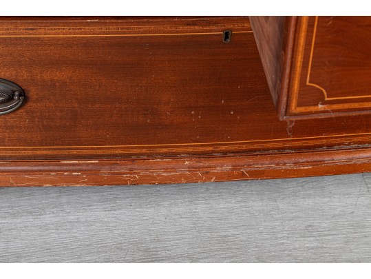 George III Figured Mahoghany Linen Press, Ca. 1800-1820