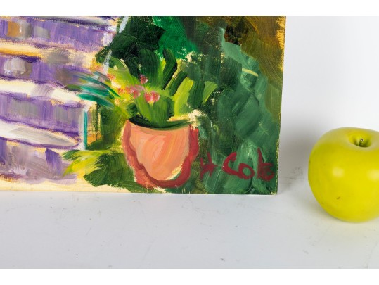 Hannah Cole Buie (American, B. 1955) French Patio Oil On Board