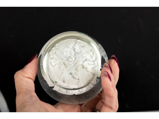 Vintage Amethyst Purple Art Glass Owl Honeycomb Vase