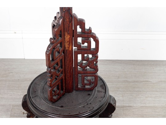 Chinese Carved Hardwood Dragon-Form Hat Or Robe Stand