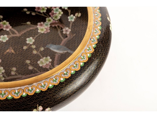 Antique Cloisonné Cherry Blossom Vessel