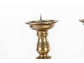 Pair Of Heavy 19th Century Baroque Brass Altar Candle Holders