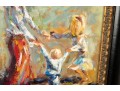 Impressionist Family Scene Oil Painting -- Signed