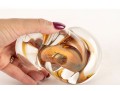 Freeform Art Glass Amber Paperweight — Signed