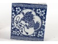 Early 20th Century Chinese Blue & White Foo-Dog Pattern Porcelain Opium Pillows
