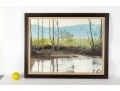Tom Stine (Hickory, NC) Swamp Landscape Oil On Board Painting
