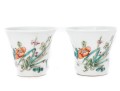 Pair Of Chinese Famille Rose Porcelain Cups