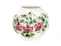 Stunning Rainbow Glass Co. Hand Painted Floral Globe Vase