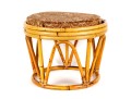 Boho Chic Vintage Bamboo Stool/Ottoman