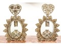 Stunning Pair Of Ornate Ormolu Filigree Perfume Bottles
