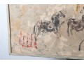 Framed Oil On Art Board – Cave Art/Petroglyph Style Painting