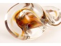 Freeform Art Glass Amber Paperweight — Signed