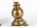 Pair Of Heavy 19th Century Baroque Brass Altar Candle Holders