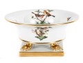 Herend Hungary Rothschild Bird Porcelain Footed Bowl