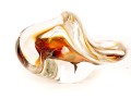 Freeform Art Glass Amber Paperweight — Signed