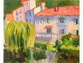 Hannah Cole Buie (American, B. 1955) Brantome Landscape Oil Canvas Painting