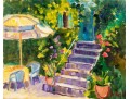Hannah Cole Buie (American, B. 1955) French Patio Oil On Board