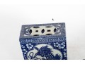 Early 20th Century Chinese Blue & White Foo-Dog Pattern Porcelain Opium Pillows