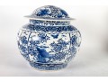 Qing Dynasty Blue & White Porcelain Lidded Jar