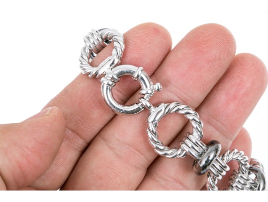 Sterling Silver Twist Chain Bracelet