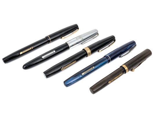 Collection Of Five Assorted Vintage Watermans Fountain Style Writing Instruments
