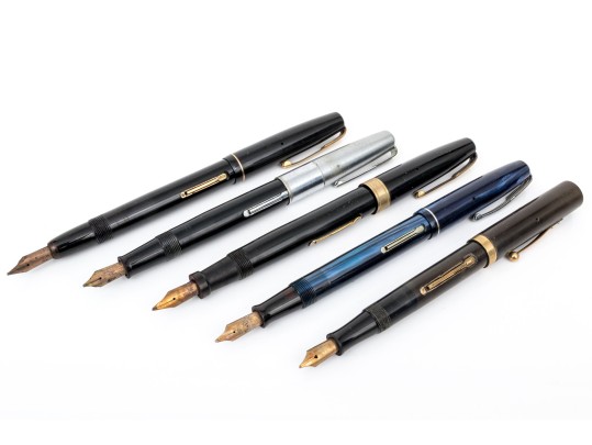 Collection Of Five Assorted Vintage Watermans Fountain Style Writing Instruments