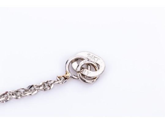 14k White Gold Fun Diamond Set Initial 