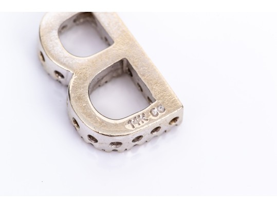 14k White Gold Fun Diamond Set Initial 