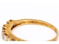 14k Yellow Gold Baguette And Round Diamond Bar Set Ring, App. 0.18 TCW, Size 6.25